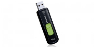 Флеш накопитель 16GB Transcend JetFlash 500, USB 2.0, Черный/Зеленый (TS16GJF500)