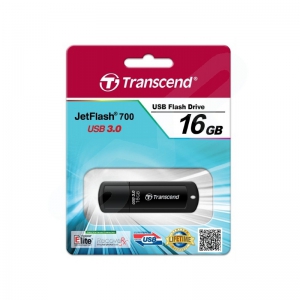 Флеш накопитель 16GB Transcend JetFlash 700, USB 3.0, Черный (TS16GJF700)