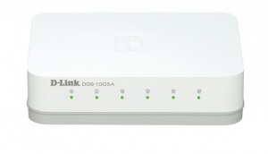 Неуправляемый коммутатор D-Link DGS-1005A с 5 портами 10/100/1000Base-T, функцией энергосбережения и поддержкой QoS (DGS-1005A)