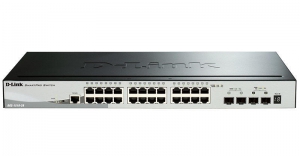 Стекируемый коммутатор SmartPro D-Link DGS-1510-28 с 24 портами 10/100/1000Base-T, 2 портами 1000Base-X SFP и 2 портами 10GBase-X SFP+ (DGS-1510-28)