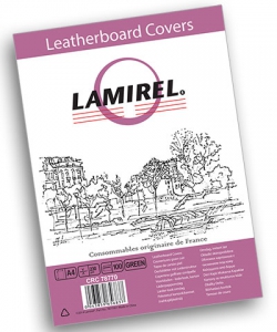 Обложки Lamirel Delta A4, картонные, с тиснением под кожу, цвет: зеленый, 230г/м, 100шт. (LA-7877001)