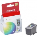 Картридж Canon CL-51 (color) цветной (460 стр.) для MultiPASS-450, iP1200, iP2200, iP6210, iP6220, iP6310, iP6320, MP150, MP160, MP170 (0618B001)