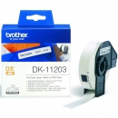Лента Brother DK11203 с наклейками для файлов (черный текст белый фон) (17 х 87 мм) (300 шт) для QL-500, QL-550, QL-570, QL-570VM, QL-580N, QL-650TD
