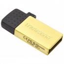 Флеш накопитель 32GB Transcend JetFlash 380, USB 2.0, OTG металл золото (TS32GJF380G)