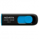 Флеш накопитель 64GB A-DATA UV128, USB 3.0, черный/синий (AUV128-64G-RBE)