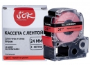 Кассета с лентой SOK by Sakura Printing C53S656004 (LK6RBP) для Epson  LW700/LW600P/LW1000P/Z700/Z800, черный на красном, 24мм/8м, пастельная SLC53S6