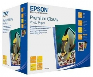 Фотобумага Epson высококачественная глянцевая Premium Glossy, А12, 255г/м2, 13см х 18см, 500 листов (C13S042199)