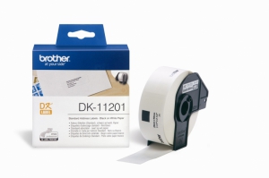 Лента Brother DK11201 со стандартными адресными наклейками (черный текст белый фон) (29 мм x 90 мм) (400 шт) для QL-500, QL-550, QL-570, QL-570VM