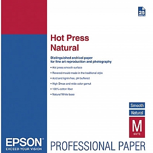 Бумага Epson матовая Fine Art Paper Cold Press Natural, А2, 330гр/м2, 420мм х 594мм, 25 листов  (C13S042322)