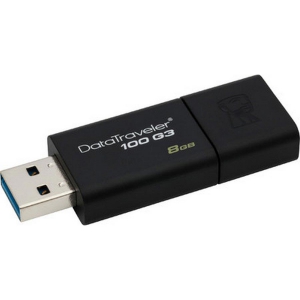 Флеш накопитель 8GB Kingston DataTraveler Traveler 100 G3, USB 3.0, черный (DT100G3/8GB)