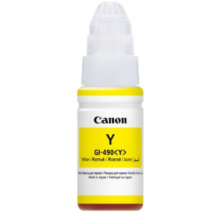 Бутылка Canon GI-490 (Y) желтая (70 мл) для Pixma G1400, 2400, 3400 (0666C001)