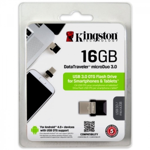 Флеш накопитель 16GB Kingston DataTraveler microDUO, USB 3.0, OTG (DTDUO3/16GB)