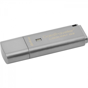 Флеш накопитель 64GB Kingston DataTraveler Locker+ G3 256bit Encryption, USB 3.0, металлик (DTLPG3/64GB)