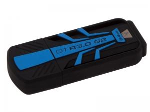 Флеш накопитель 64GB Kingston DataTraveler R3.0, USB 3.1, резиновый, Синий/Черный (DTR30G2/64GB)