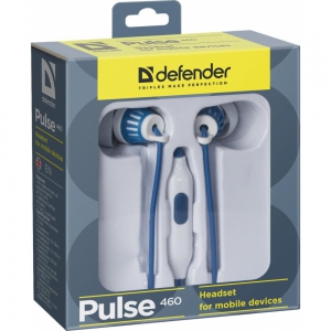 Гарнитура для смартфонов Defender Pulse 460 серый+белый (63460)