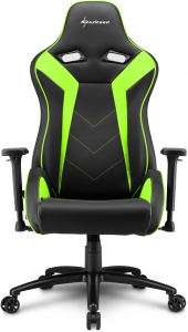 Игровое кресло Sharkoon Elbrus 3 чёрно-зелёное (ELBRUS-3-BK/GN)
