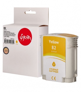 Струйный картридж Sakura C4913A (№82 Yellow) для HP Designjet 500/500+/500ps/500ps+/800series/10PS/20PS/30/50/90/90r/90gp/120series/130, водорастворим