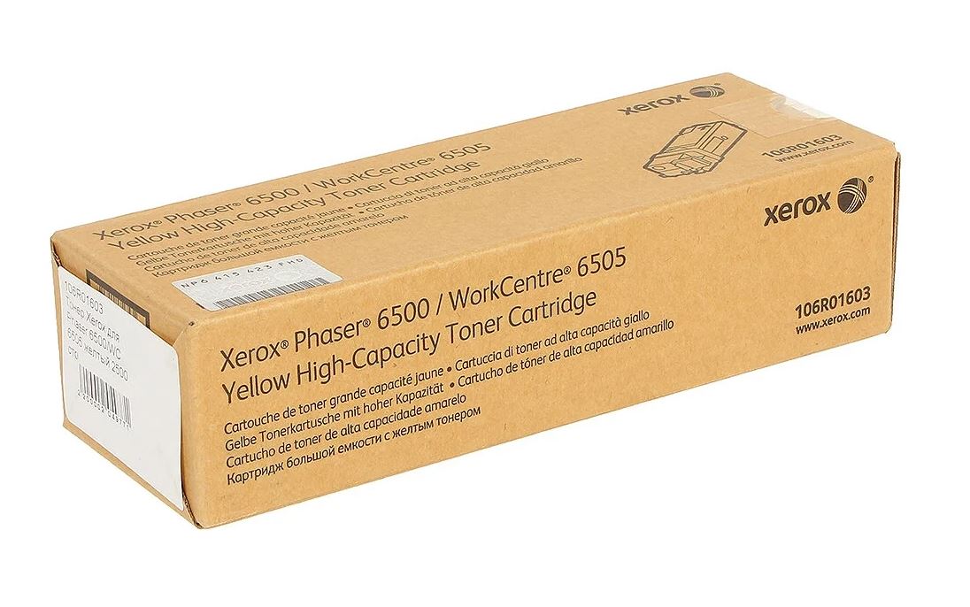 Тонер картридж желтый. Xerox 106r01603. Xerox 106r01601. 106r01603. Тонер-картридж 106r01603 Rank Xerox Phaser 6500/6505 Yellow.