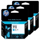 Картридж HP 711 голубой (тройная упаковка) (CZ134A)