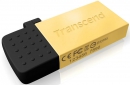 Флеш накопитель 16GB Transcend JetFlash 380, USB 2.0, OTG, металл золото (TS16GJF380G)