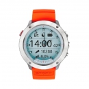 Смарт-часы GEOZON Hybrid серебро, оранжевый ремешок (G-SM03SVR)